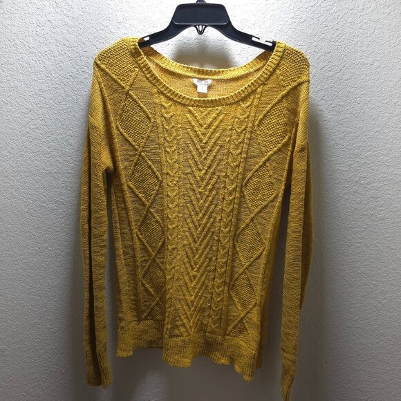 Mossimo Mustard Yellow Knit Sweater |‎ Size Small - Picture 1 of 11